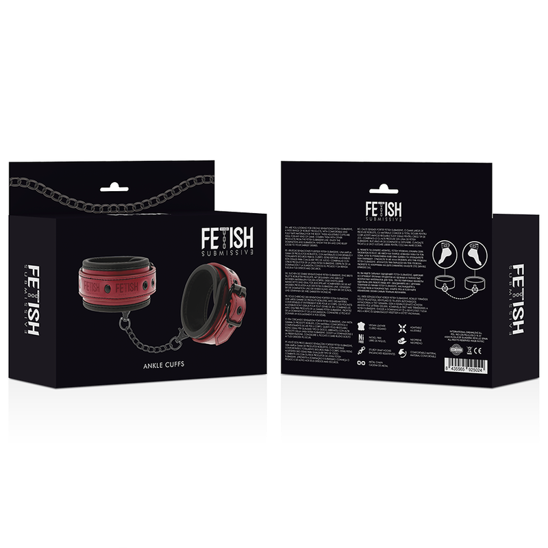 FETISH SUBMISSIVE DARK ROOM - MANETTE ALLA CAVIGLIA VEGAN IN PELLE CON FODERA IN NEOPRENE – Mogli – foto 8