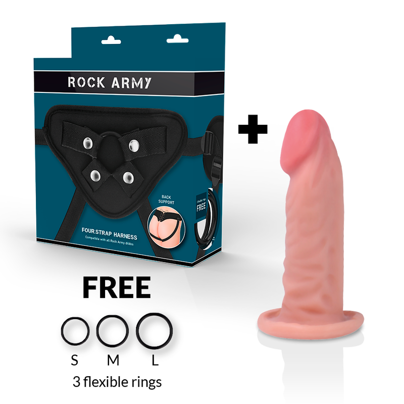 ROCKARMY - IMBRACATURA + DILDO REALISTICO TIGRE A DOPPIA DENSIT 14 CM -O- 4.46 CM – Peni realistici – foto 2