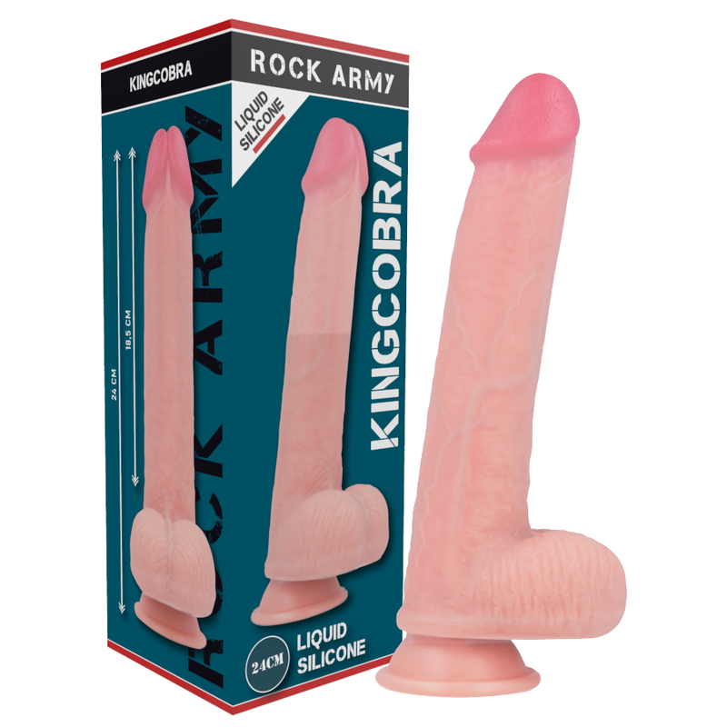 ROCKARMY - ARN S + DILDO IN SILICONE LIQUIDO PREMIUM KINGCOBRA 24 CM -O- 4.77 CM – Peni realistici – foto 10