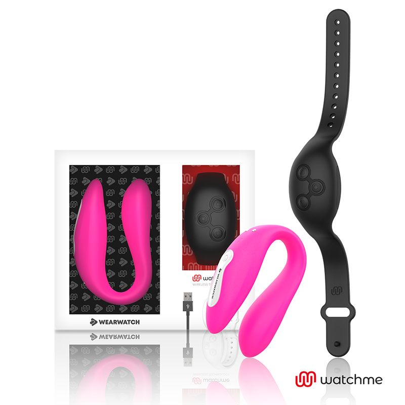 WEARWATCH - VIBRATORE WATCHME DOPPIA TECNOLOGIA FUCSIA/AZABACHE – Telecomando