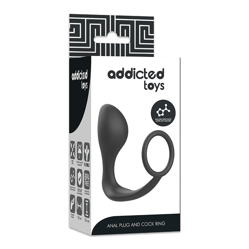ADDICTED TOYS - PLUG ANALE CON ANELLO IN SILICONE NERO – Tappi anali – foto 6