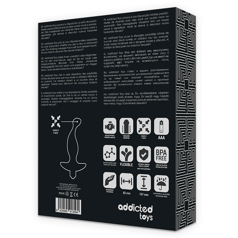 ADDICTED TOYS - MASSAGGIATORE ANALE CON VIBRAZIONE NERAMODELLO 1 – Vibratori anali – foto 7