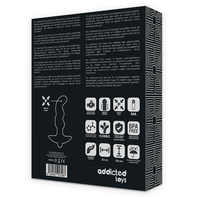 ADDICTED TOYS - MASSAGGIATORE ANALE CON VIBRAZIONE NERA MODELLO 2 – Vibratori anali – foto 6