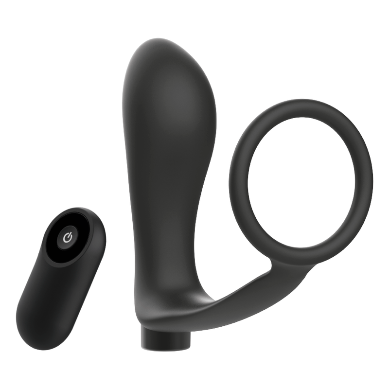ADDICTED TOYS - ANELLO PER PENE CON TELECOMANDO PLUG ANALE NERO RICARICABILE – Telecomando – foto 3