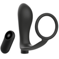 ADDICTED TOYS - ANELLO PER PENE CON TELECOMANDO PLUG ANALE NERO RICARICABILE – Telecomando