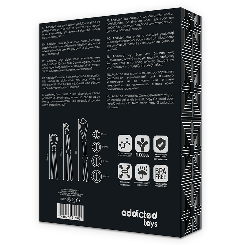 ADDICTED TOYS - SET DI ANELLI PER IL CAZZO FLESSIBILI IN SILICONE 7 PEZZI – Cockring senza vibrazione – foto 8
