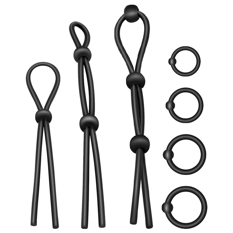 ADDICTED TOYS - SET DI ANELLI PER IL CAZZO FLESSIBILI IN SILICONE 7 PEZZI – Cockring senza vibrazione